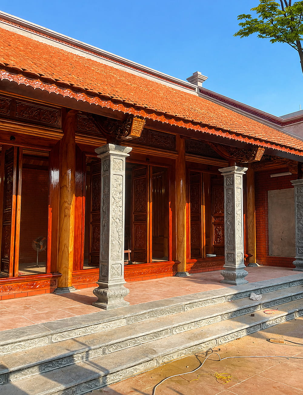 Hoàn Thiện Nhà Gỗ 3 Gian 20 Cột Gỗ Xoan Ta Tại Thạch Thất – Hà Nội Hoàn Thiện Nhà Gỗ 3 Gian 20 Cột Gỗ Xoan Ta Tại Thạch Thất – Hà Nội