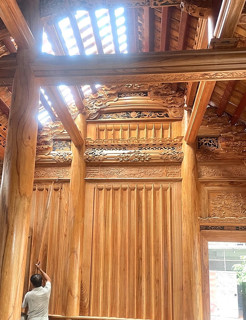 Hoàn Thiện Nhà Gỗ 3 Gian 20 Cột Gỗ Xoan Ta Tại Thạch Thất – Hà Nội Hoàn Thiện Nhà Gỗ 3 Gian 20 Cột Gỗ Xoan Ta Tại Thạch Thất – Hà Nội
