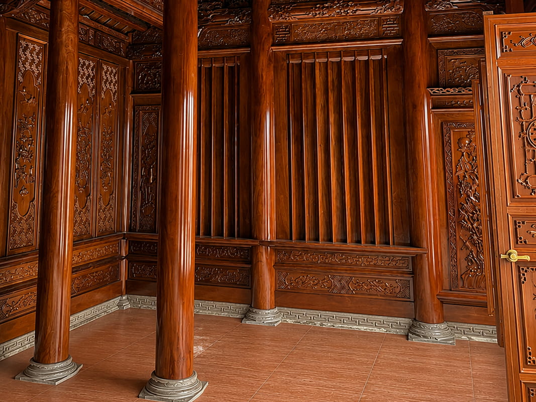 Hoàn Thiện Nhà Thờ 3 Gian Gỗ Lim Lào Tại Gia Lâm – Hà Nội
