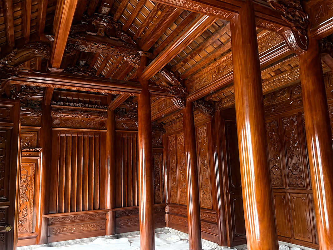 Hoàn Thiện Nhà Thờ 3 Gian Gỗ Lim Lào Tại Gia Lâm – Hà Nội