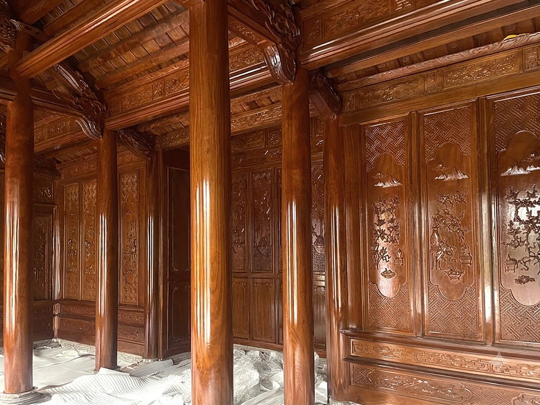 Hoàn Thiện Nhà Thờ 3 Gian Gỗ Lim Lào Tại Gia Lâm – Hà Nội