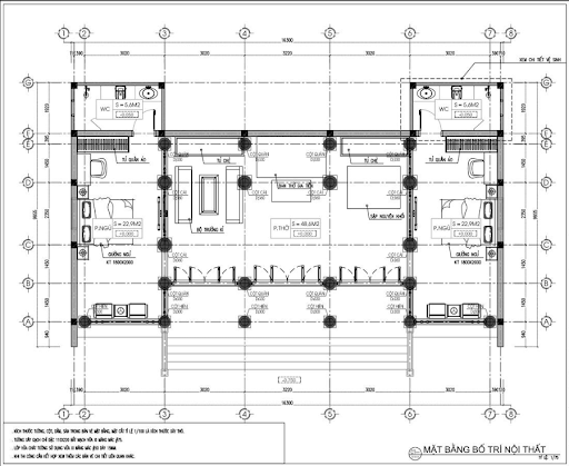 Bản vẽ nhà gỗ 3 gian 2 chái