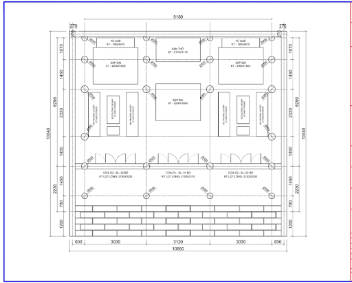 Bản vẽ nhà gỗ 3 gian 2 chái