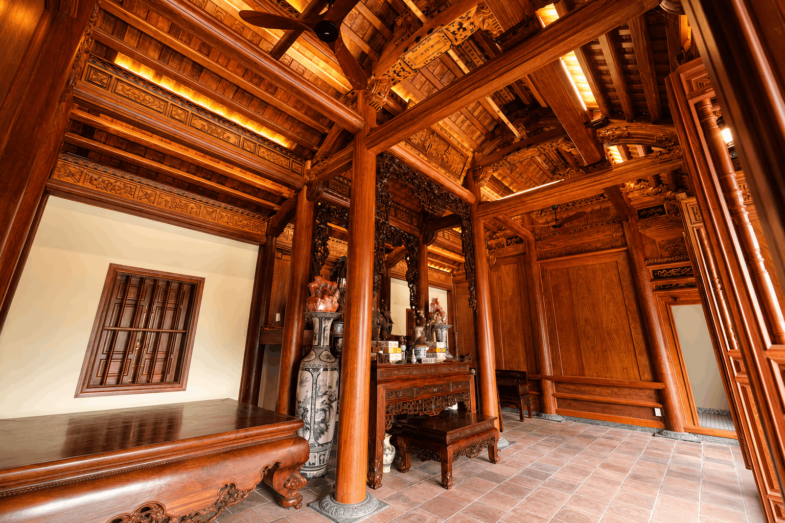 Thiết kế tổng thể nhà gỗ 5 gian 2 buồng gói tại Thanh Oai – Hà Nội - Bên trong nhà Thiết kế tổng thể nhà gỗ 5 gian 2 buồng gói tại Thanh Oai – Hà Nội - Bên trong nhà
