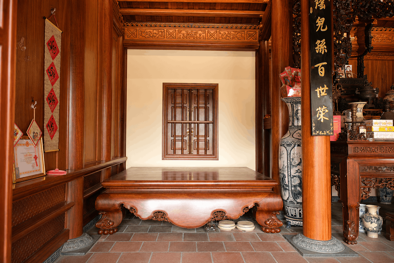 Thiết kế tổng thể nhà gỗ 5 gian 2 buồng gói tại Thanh Oai – Hà Nội - Bên trong nhà Thiết kế tổng thể nhà gỗ 5 gian 2 buồng gói tại Thanh Oai – Hà Nội - Bên trong nhà